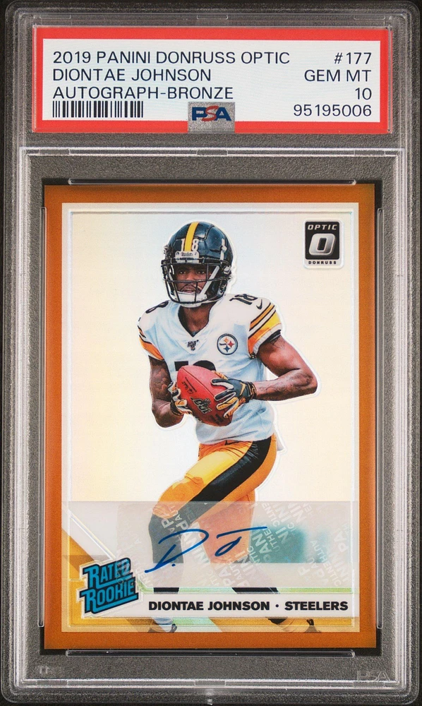 2019 Panini Donruss Optic 177 Diontae Johnson Autograph-bronze PSA 10