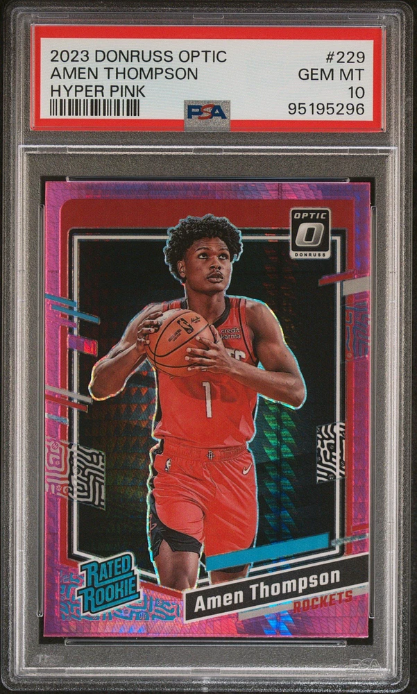 2023 Panini Donruss Optic 229 Amen Thompson Hyper Pink PSA 10