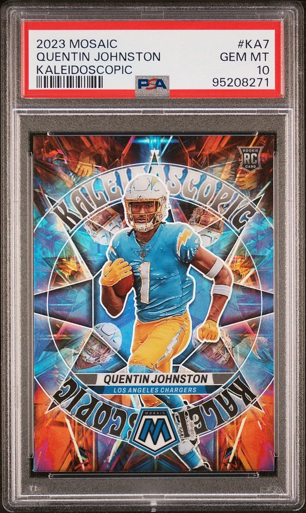 2023 Panini Mosaic Kaleidoscopic Ka7 Quentin Johnston PSA 10