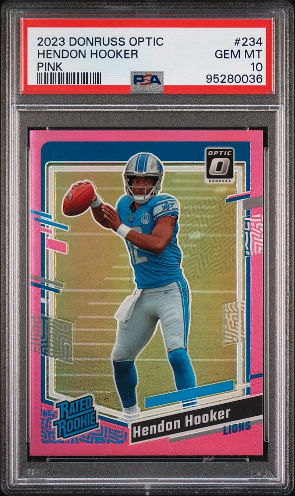2023 Panini Donruss Optic 234 Hendon Hooker Pink PSA 10