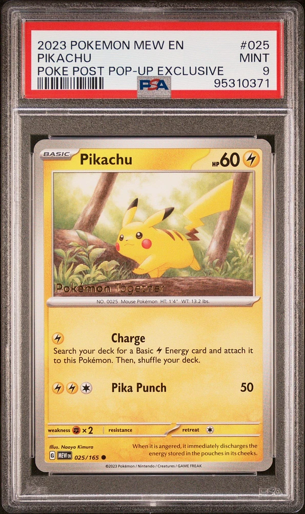 2023 Pokemon Mew En-151 025 Pikachu Pokemon Together PSA 9
