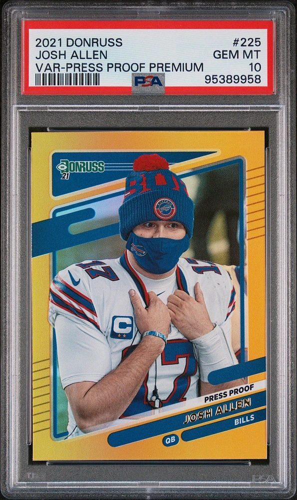 2021 Panini Donruss 225 Josh Allen Variation-press Proof Premium PSA 10