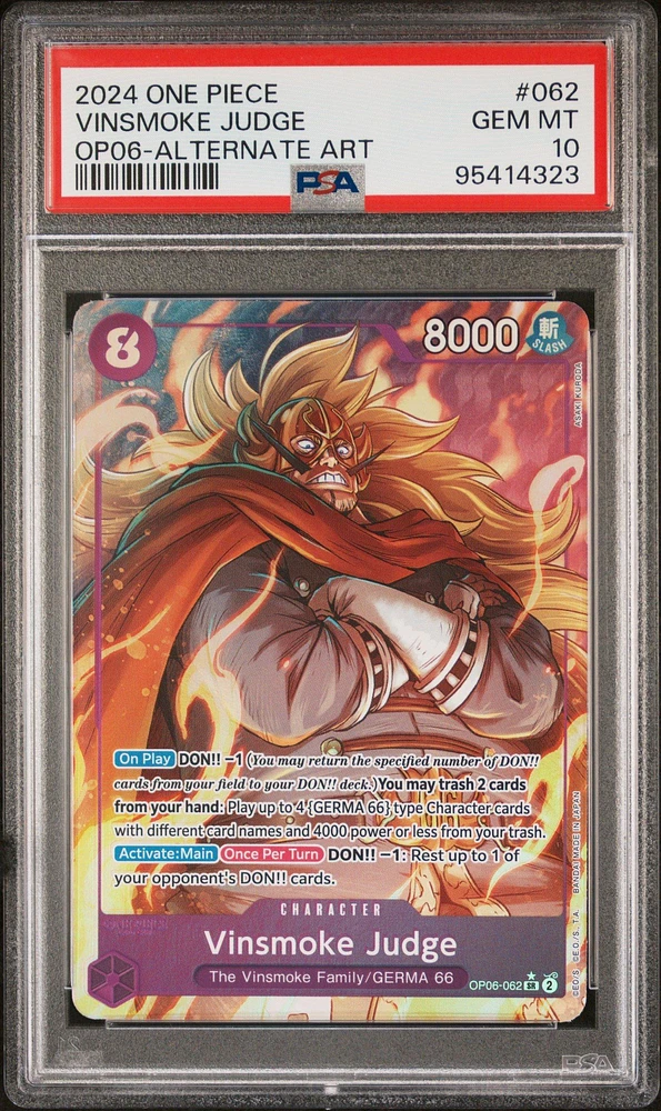 2024 One Piece Wings Of The Captain 062 Vinsmoke Judge Alternate Art PSA 10
