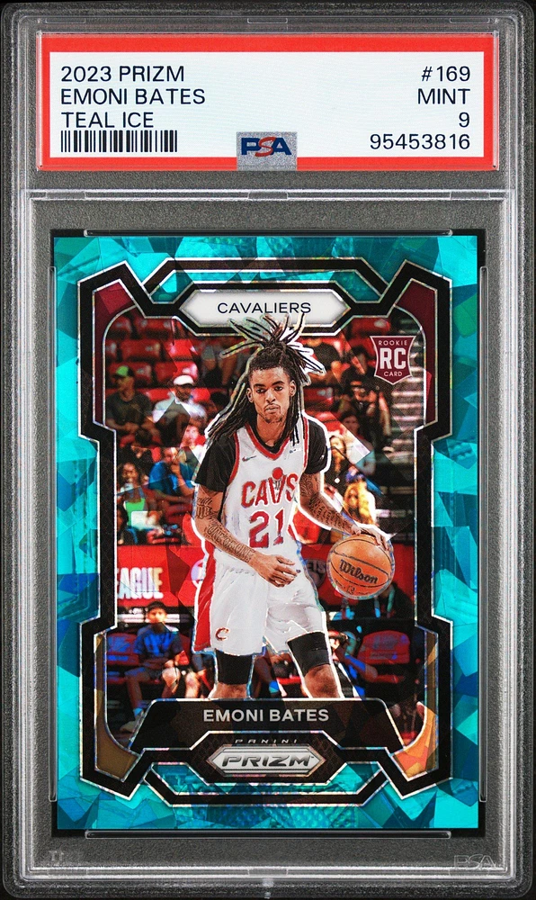 2023 Panini Prizm 169 Emoni Bates Teal Ice PSA 9