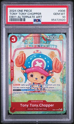 2024 One Piece Extra Booster -memorial Collection- 006 Tony Tony Chopper Alternate Art PSA 10