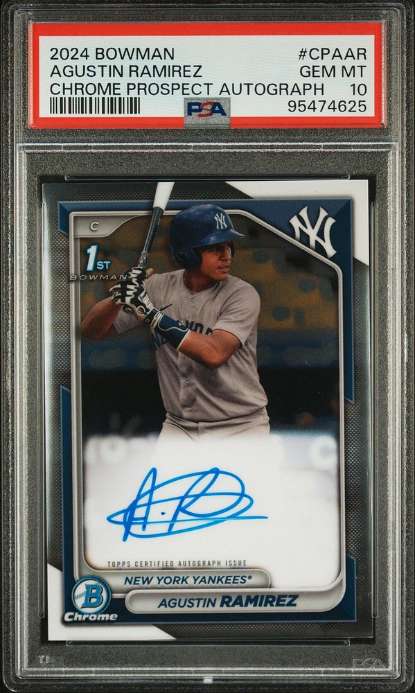 2024 Bowman Chrome Prospect Autographs Cpaar Agustin Ramirez PSA 10