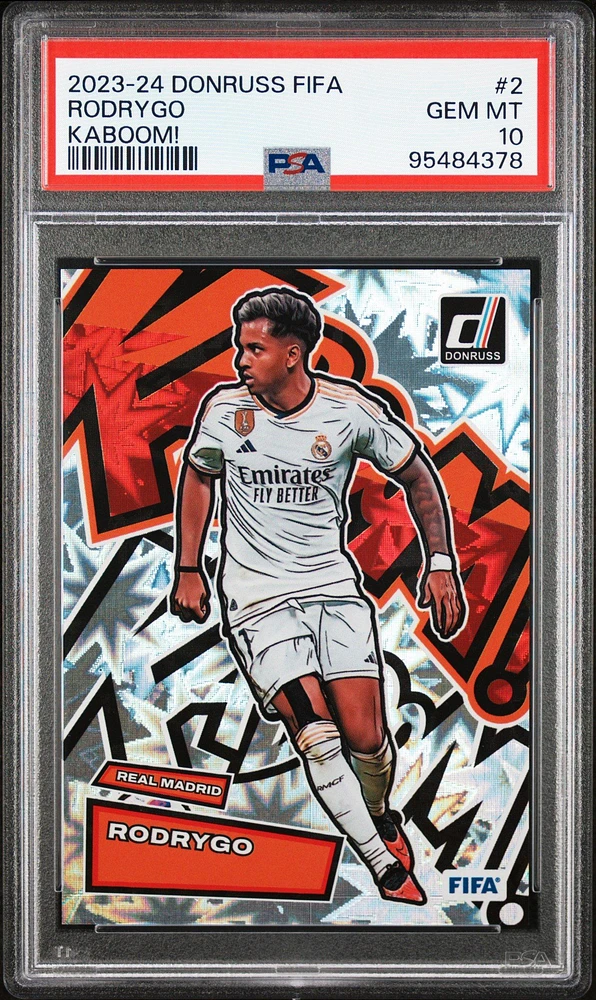 2023-24 Panini Donruss Fifa Kaboom! 2 Rodrygo PSA 10