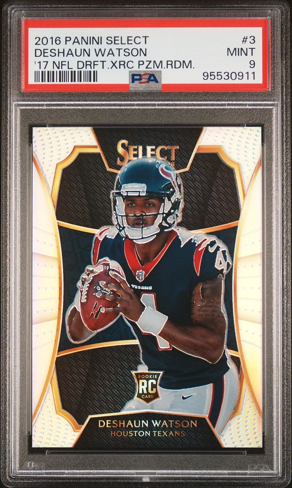 2016 Panini Select '17 Nfl Draft Xrc Prizm Redemption 3 Deshaun Watson PSA 9