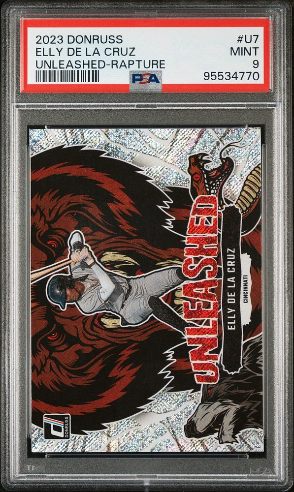 2023 Panini Donruss Unleashed U7 Elly De La Cruz Rapture PSA 9
