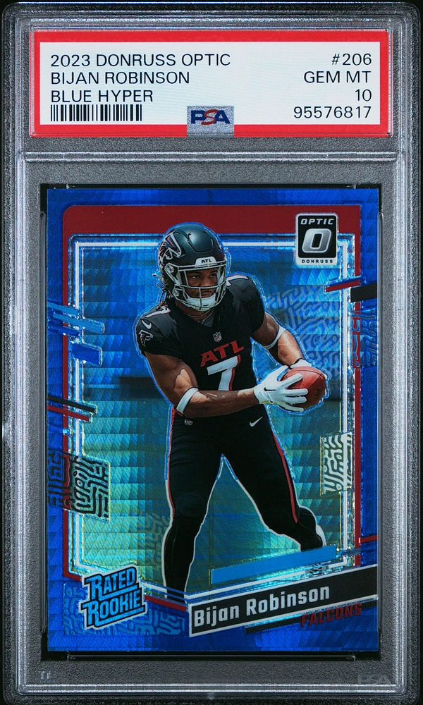 2023 Panini Donruss Optic 206 Bijan Robinson Hyper PSA 10