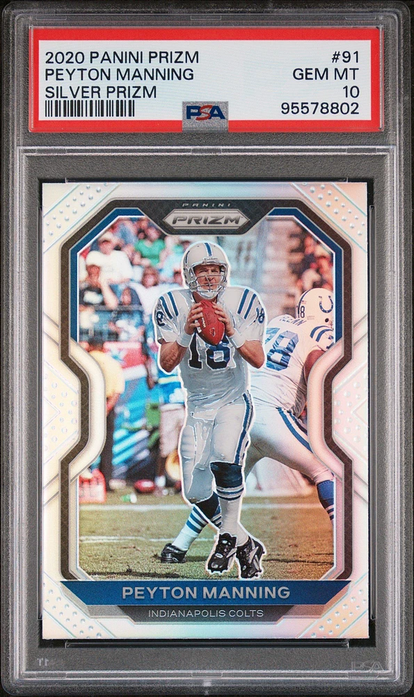 2020 Panini Prizm 91 Peyton Manning Silver Prizm PSA 10