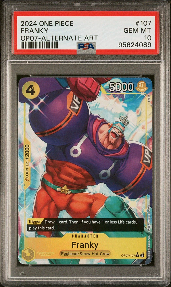 2024 One Piece 500 Years In The Future 107 Franky Alternate Art PSA 10