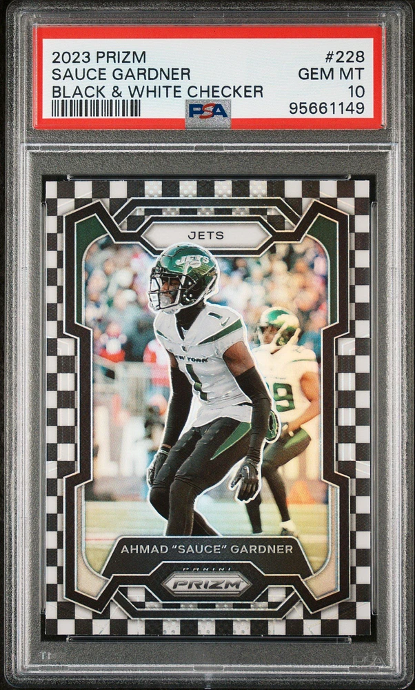 2023 Panini Prizm 228 Ahmad "sauce" Gardner Black & White Checker PSA 10
