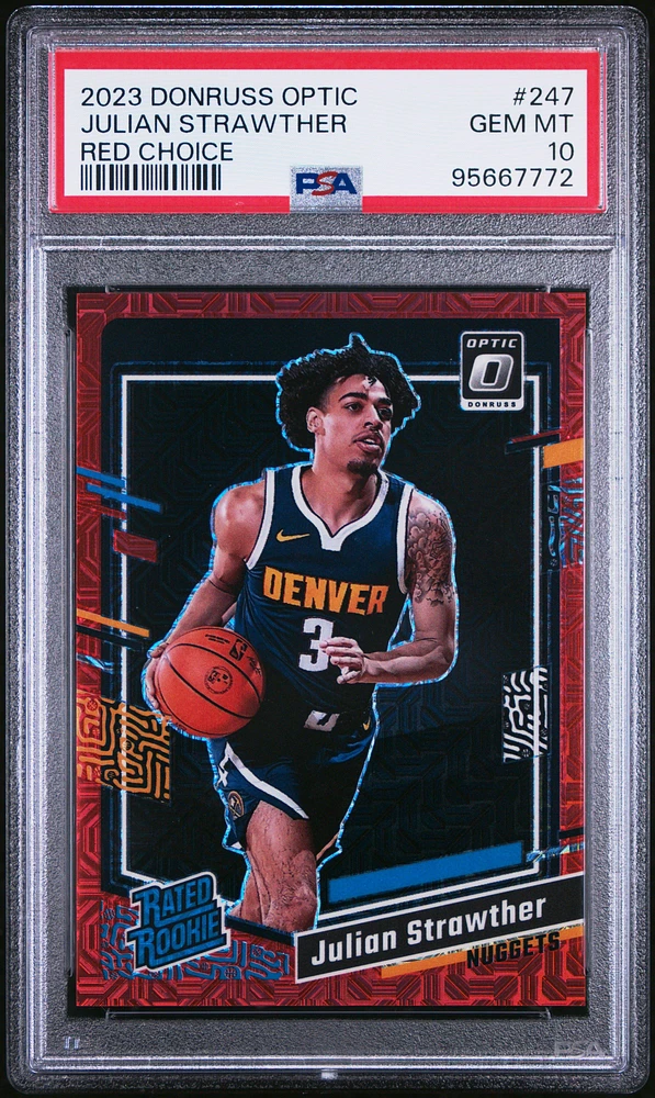 2023 Panini Donruss Optic 247 Julian Strawther Red Choice PSA 10