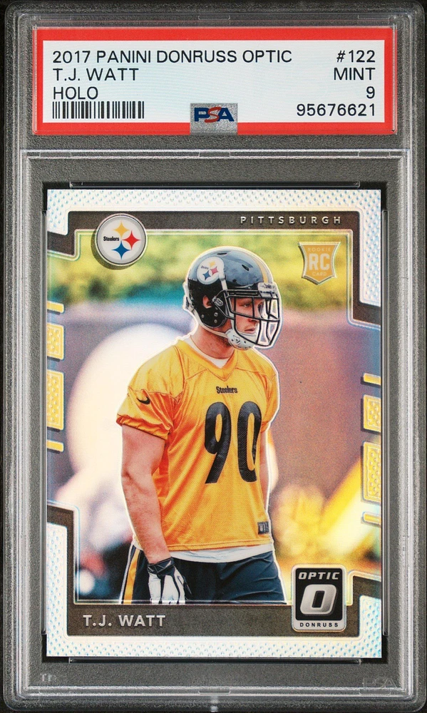2017 Panini Donruss Optic 122 T.j. Watt Holo PSA 9