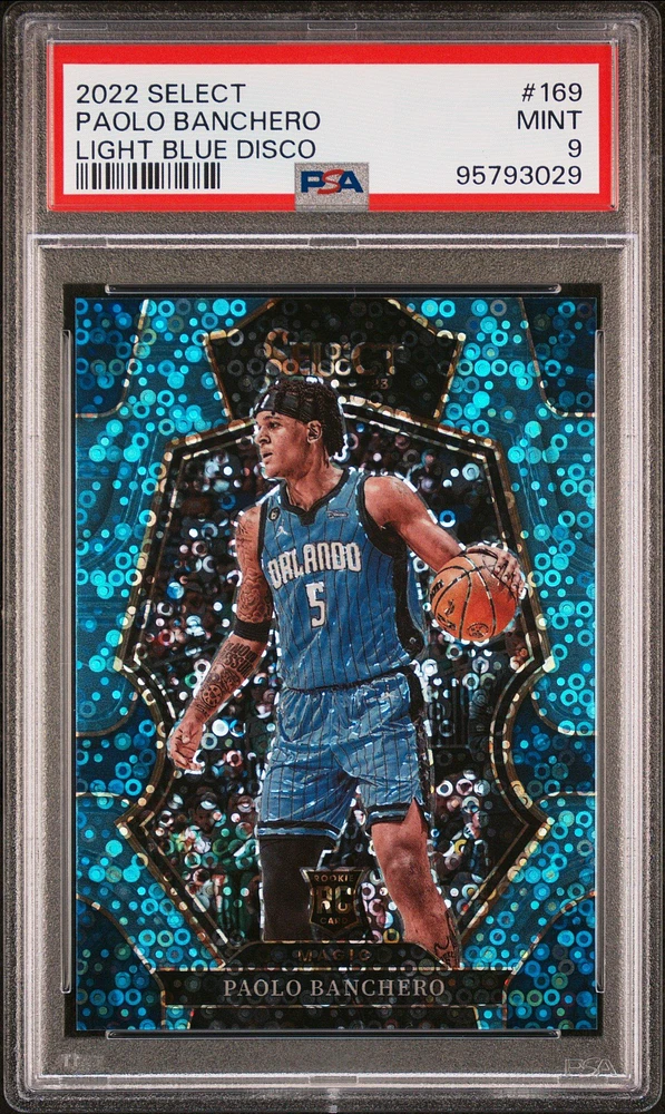 2022 Panini Select 169 Paolo Banchero Light Blue Disco PSA 9