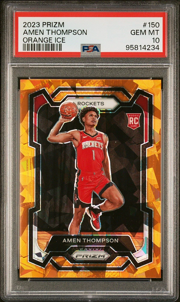 2023 Panini Prizm 150 Amen Thompson Orange Ice PSA 10