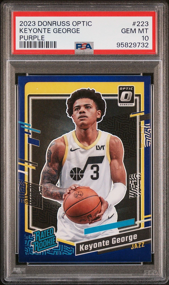 2023 Panini Donruss Optic 223 Keyonte George Purple PSA 10