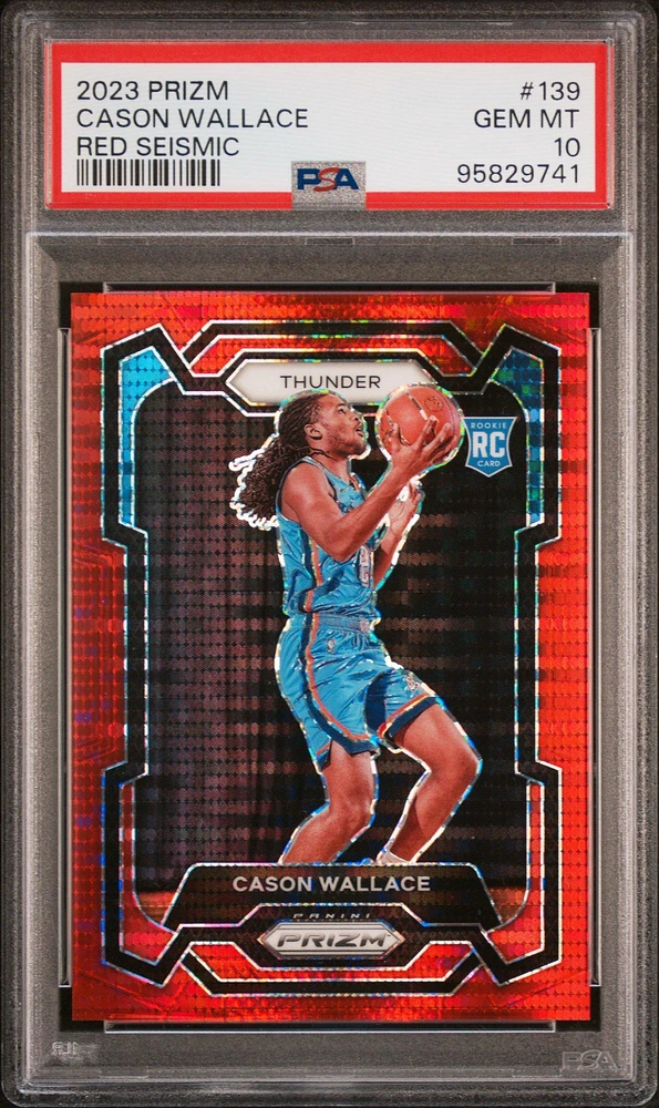 2023 Panini Prizm 139 Cason Wallace Red Seismic PSA 10