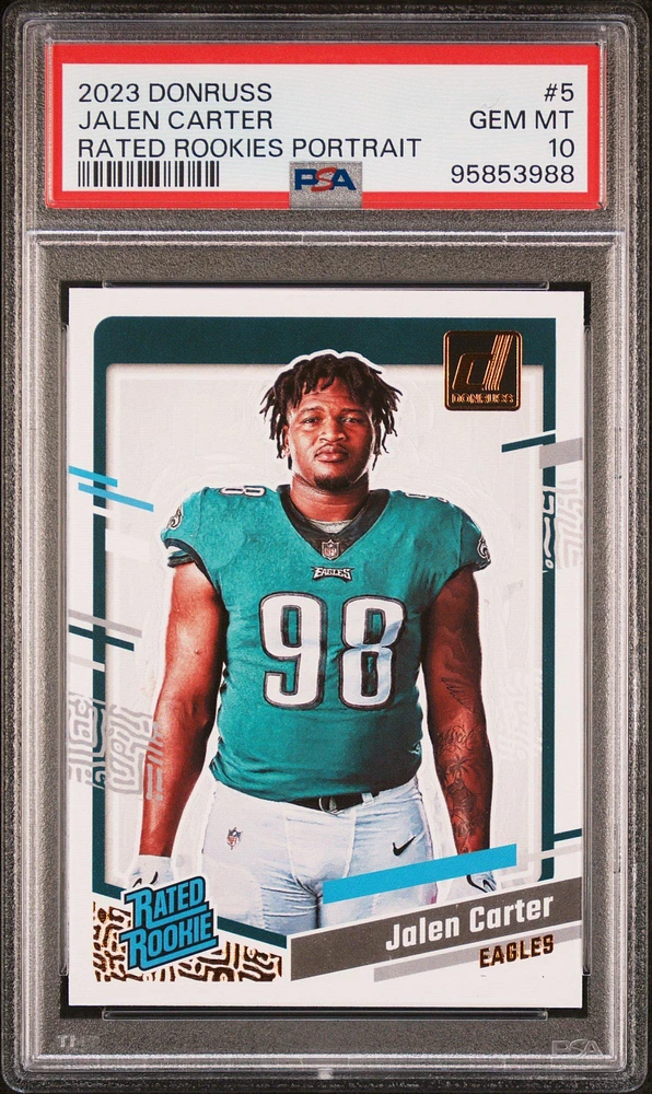 2023 Panini Donruss Rated Rookies Portrait 5 Jalen Carter PSA 10