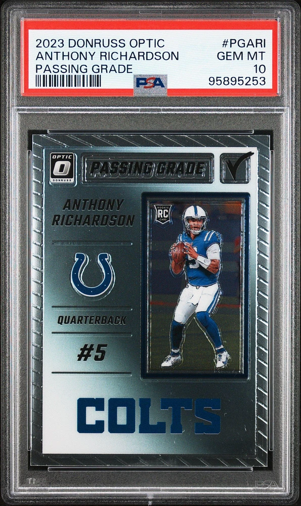 2023 Panini Donruss Optic Passing Grade Pgari Anthony Richardson PSA 10