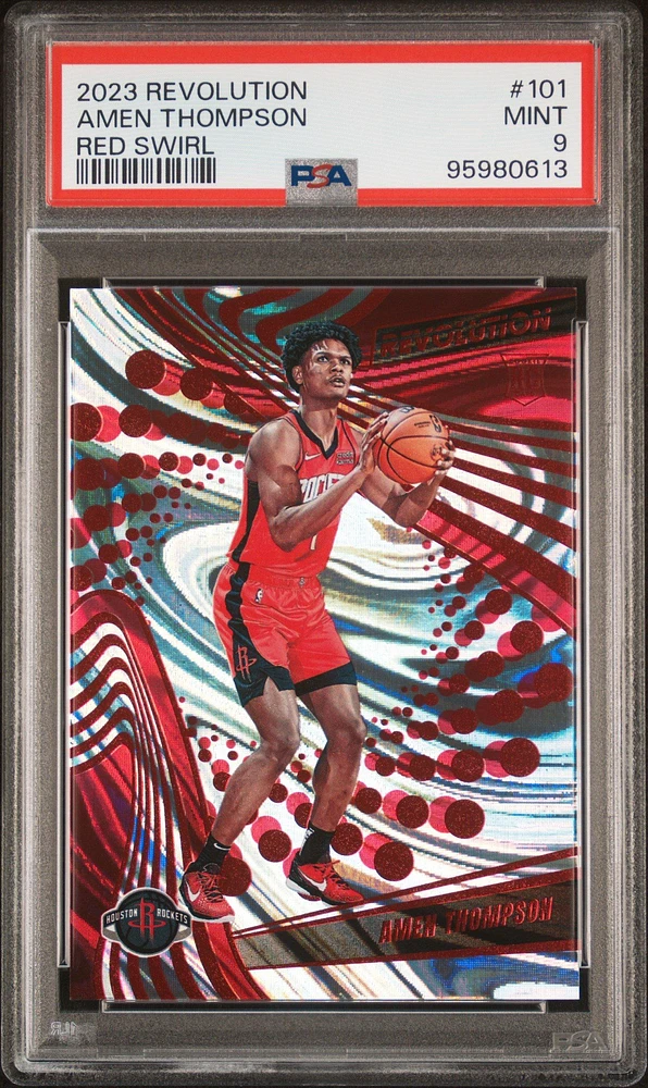 2023 Panini Revolution 101 Amen Thompson Red Swirl PSA 9