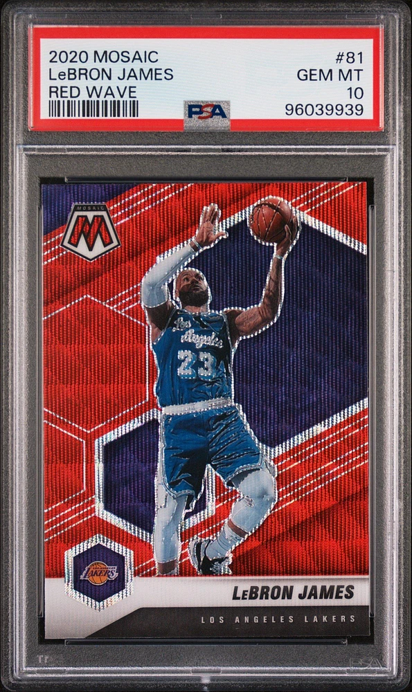 2020 Panini Mosaic 81 Lebron James Red Wave PSA 10