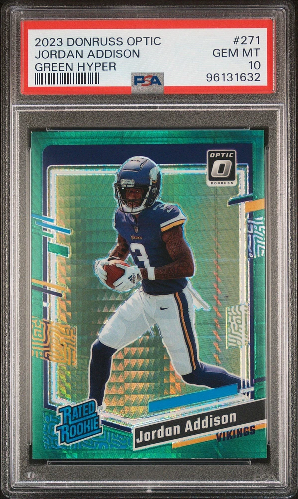 2023 Panini Donruss Optic 271 Jordan Addison Green Hyper PSA 10