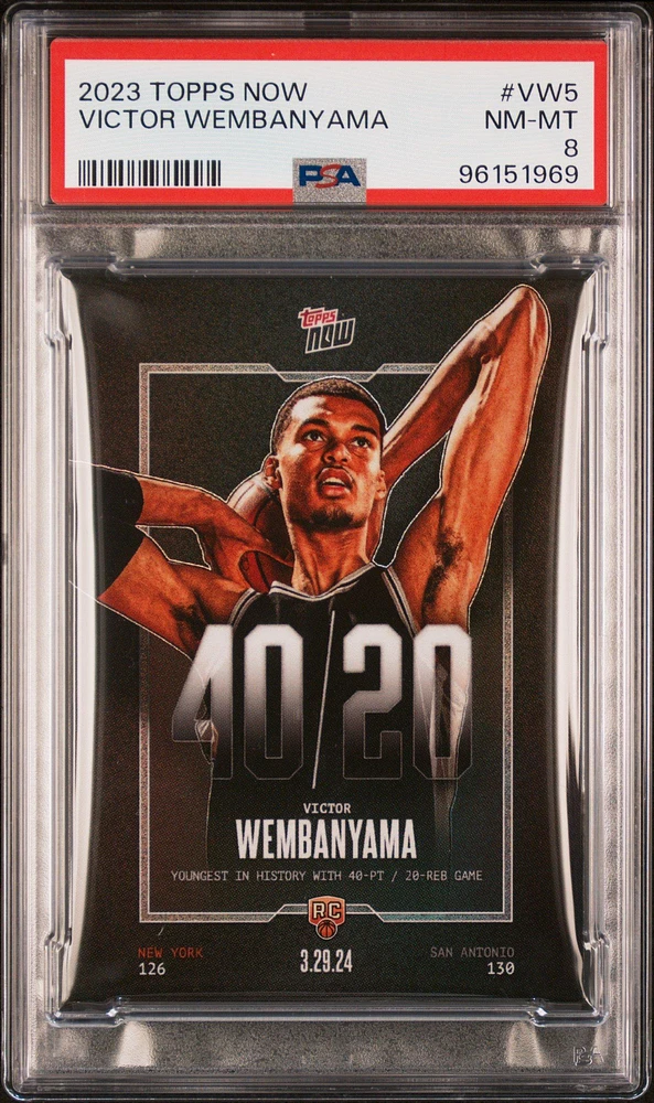 2023 Topps Now Vw5 Victor Wembanyama PSA 8