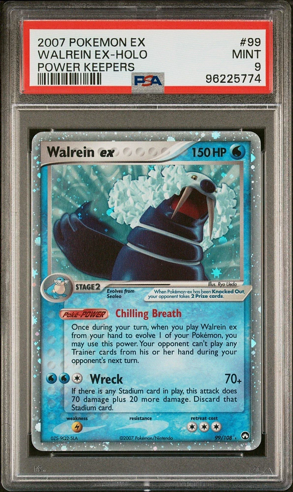 2007 Pokemon Ex Power Keepers 99 Walrein Ex-holo PSA 9
