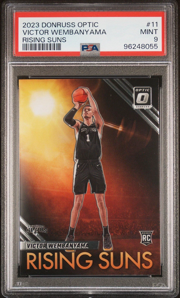 2023 Panini Donruss Optic Rising Suns 11 Victor Wembanyama PSA 9