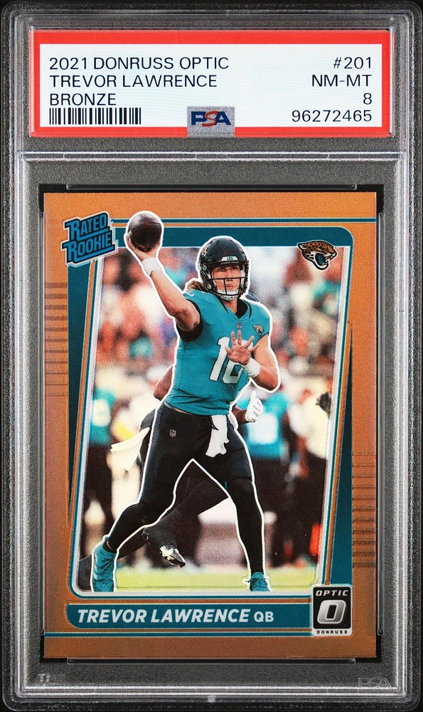 2021 Panini Donruss Optic 201 Trevor Lawrence Bronze PSA 8