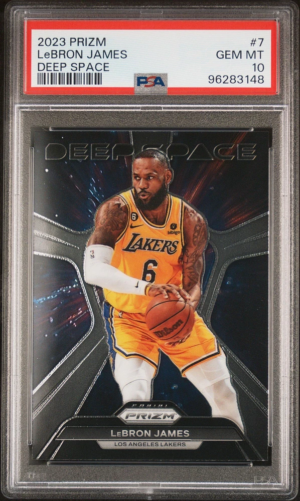 2023 Panini Prizm Deep Space 7 Lebron James PSA 10