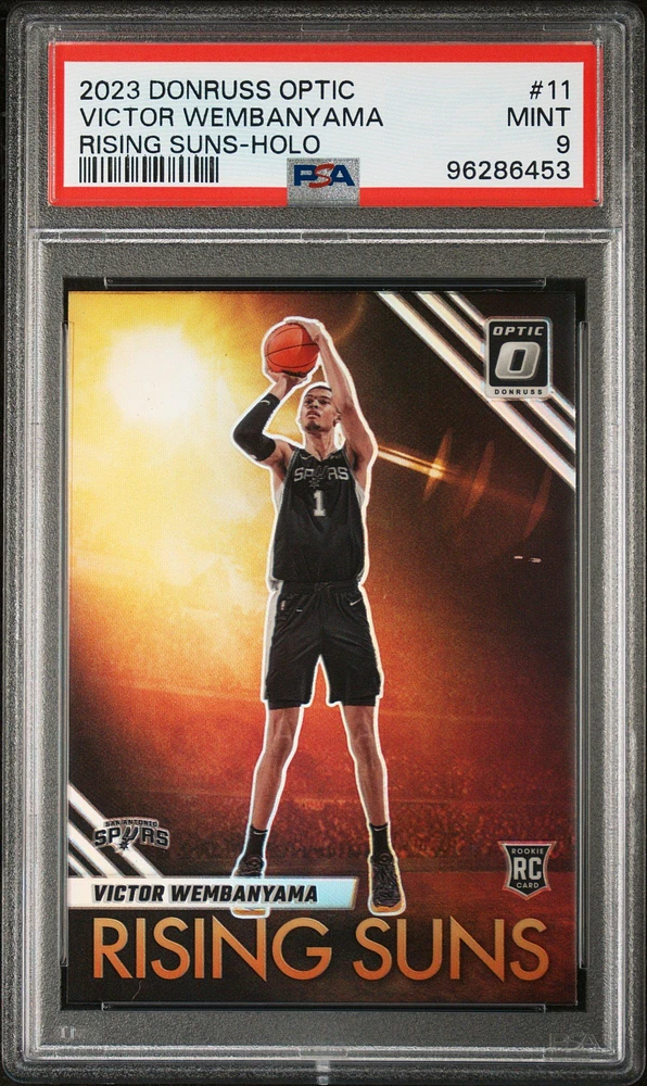 2023 Panini Donruss Optic Rising Suns 11 Victor Wembanyama Holo PSA 9