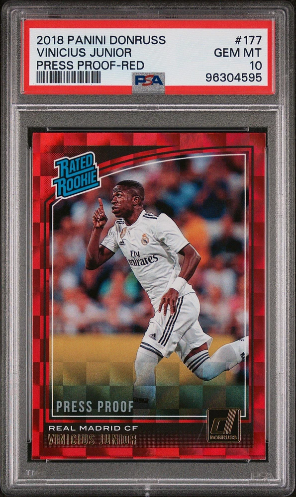 2018 Panini Donruss 177 Vinicius Junior Press Proof-red PSA 10