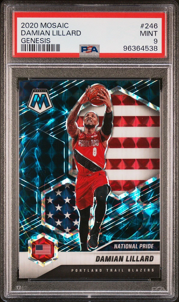 2020 Panini Mosaic 246 Damian Lillard Genesis PSA 9