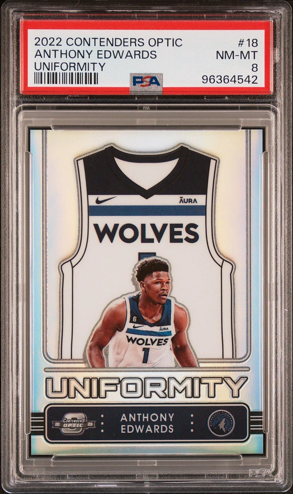 2022 Panini Contenders Optic Uniformity 18 Anthony Edwards PSA 8