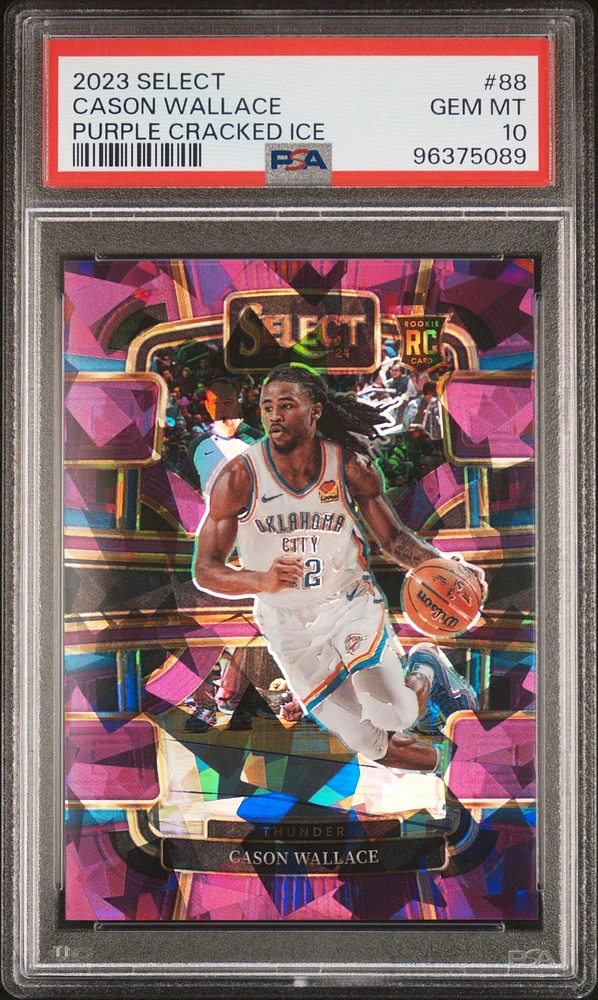 2023 Panini Select 88 Cason Wallace Purple Cracked Ice PSA 10