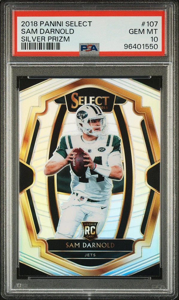 2018 Panini Select 107 Sam Darnold Silver Prizm PSA 10