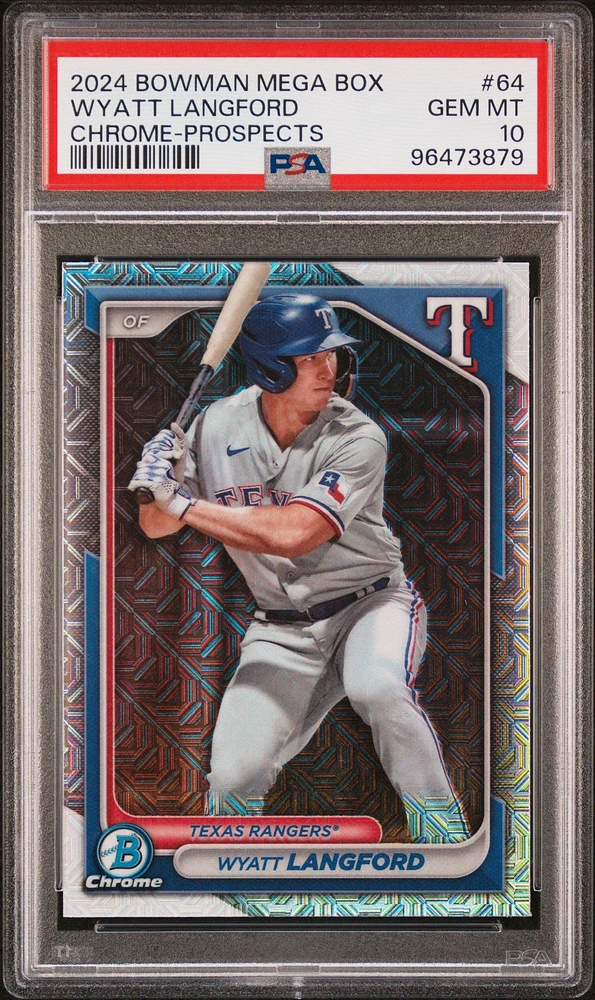 2024 Bowman Mega Box Chrome Prospects 64 Wyatt Langford PSA 10