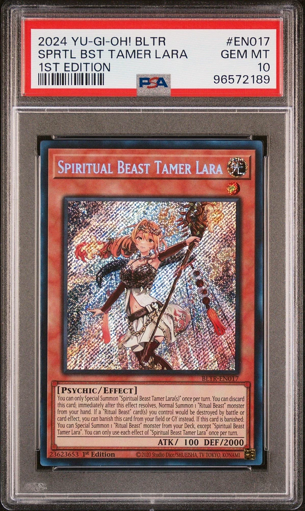 2024 Yu-gi-oh! Bltr-battles Of Legend: Terminal Revenge En017 Spiritual Beast Tamer Lara 1st Edition PSA 10