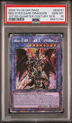 2024 Yu-gi-oh! Ra02-25th Anniversary Rarity Collection Ii En021 Red-eyes Dark Dragoon 1st Edition-quarter Century Secret Rare PSA 10