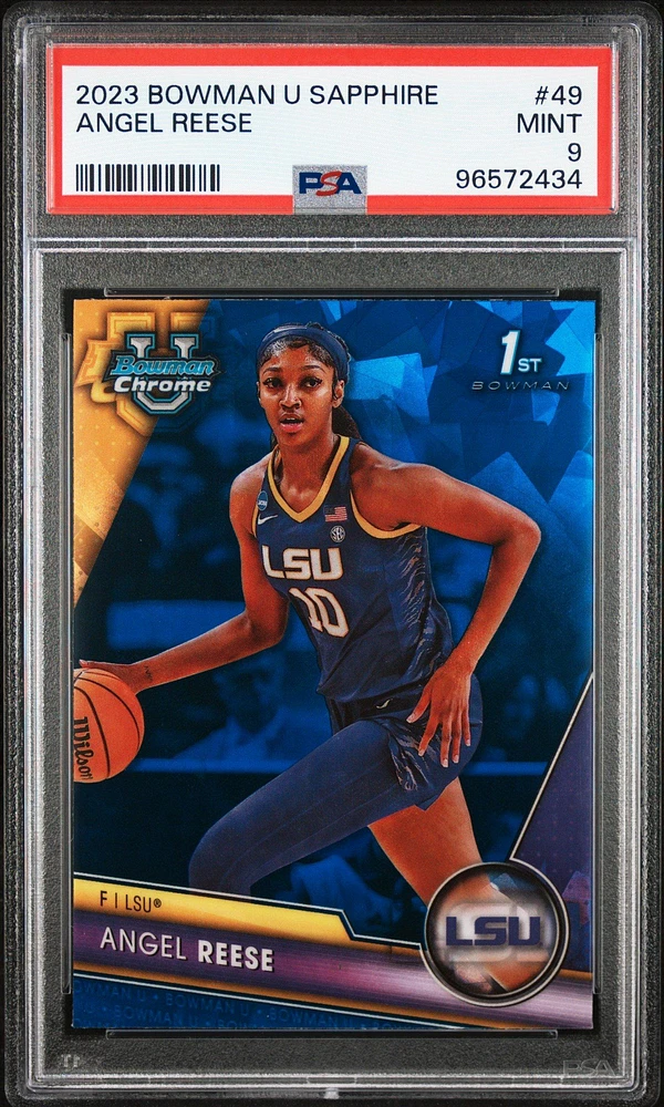 2023 Bowman University Chrome Sapphire 49 Angel Reese PSA 9