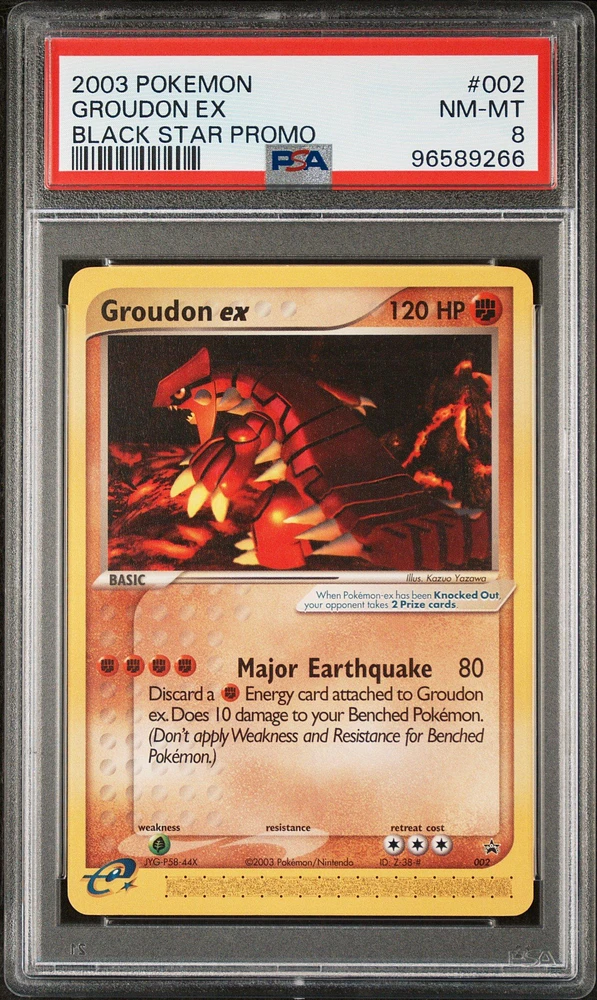 2003 Pokemon Black Star Promo 002 Groudon Ex PSA 8