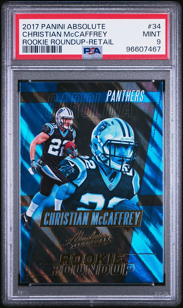 2017 Panini Absolute Rookie Roundup 34 Christian Mccaffrey Retail PSA 9