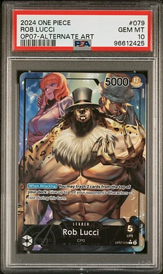 2024 One Piece Op07-500 Years In The Future 079 Rob Lucci Alternate Art PSA 10