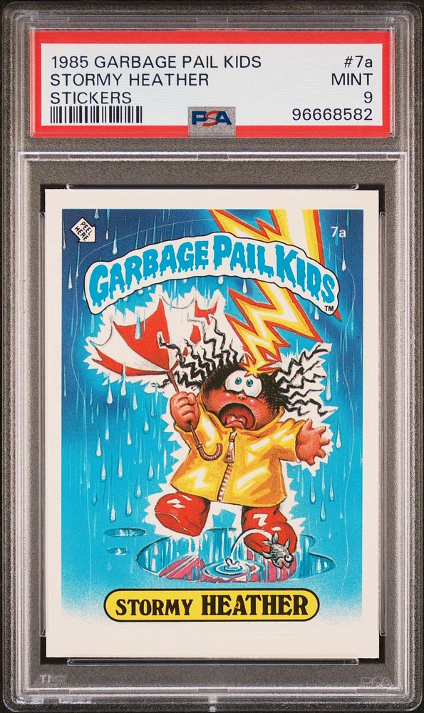 1985 Garbage Pail Kids Stickers 7a Stormy Heather PSA 9