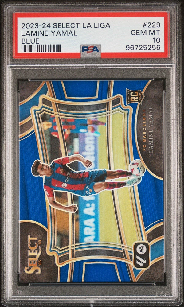 2023-24 Panini Select La Liga 229 Lamine Yamal Blue PSA 10