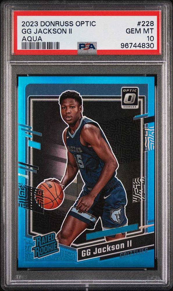 2023 Panini Donruss Optic 228 Gg Jackson Ii Aqua PSA 10