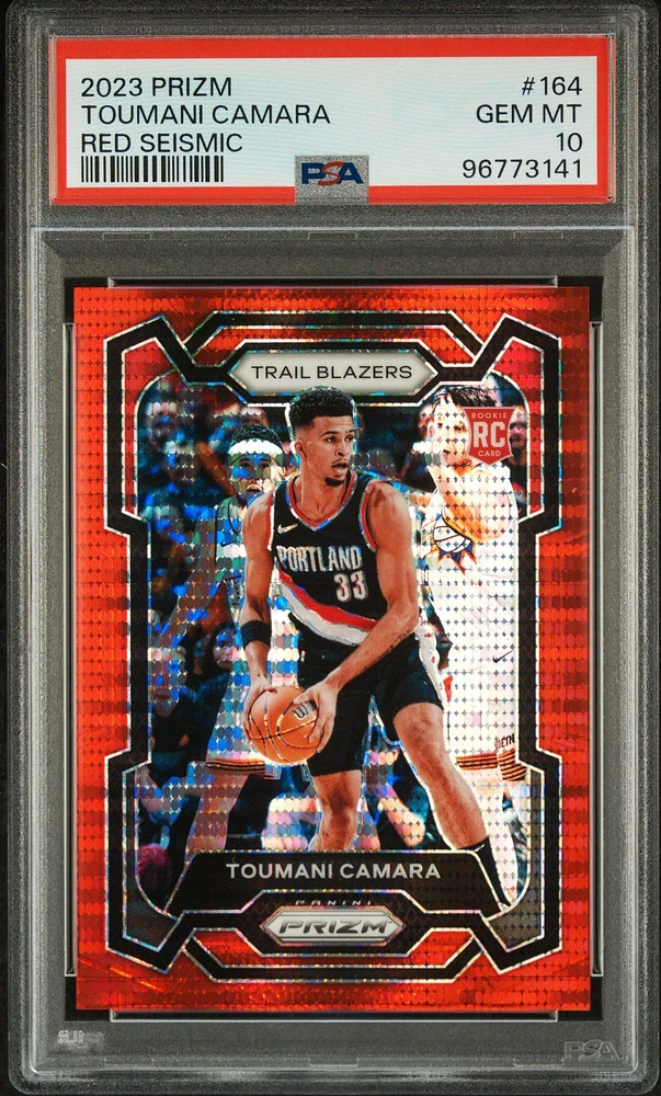 2023 Panini Prizm 164 Toumani Camara Red Seismic PSA 10